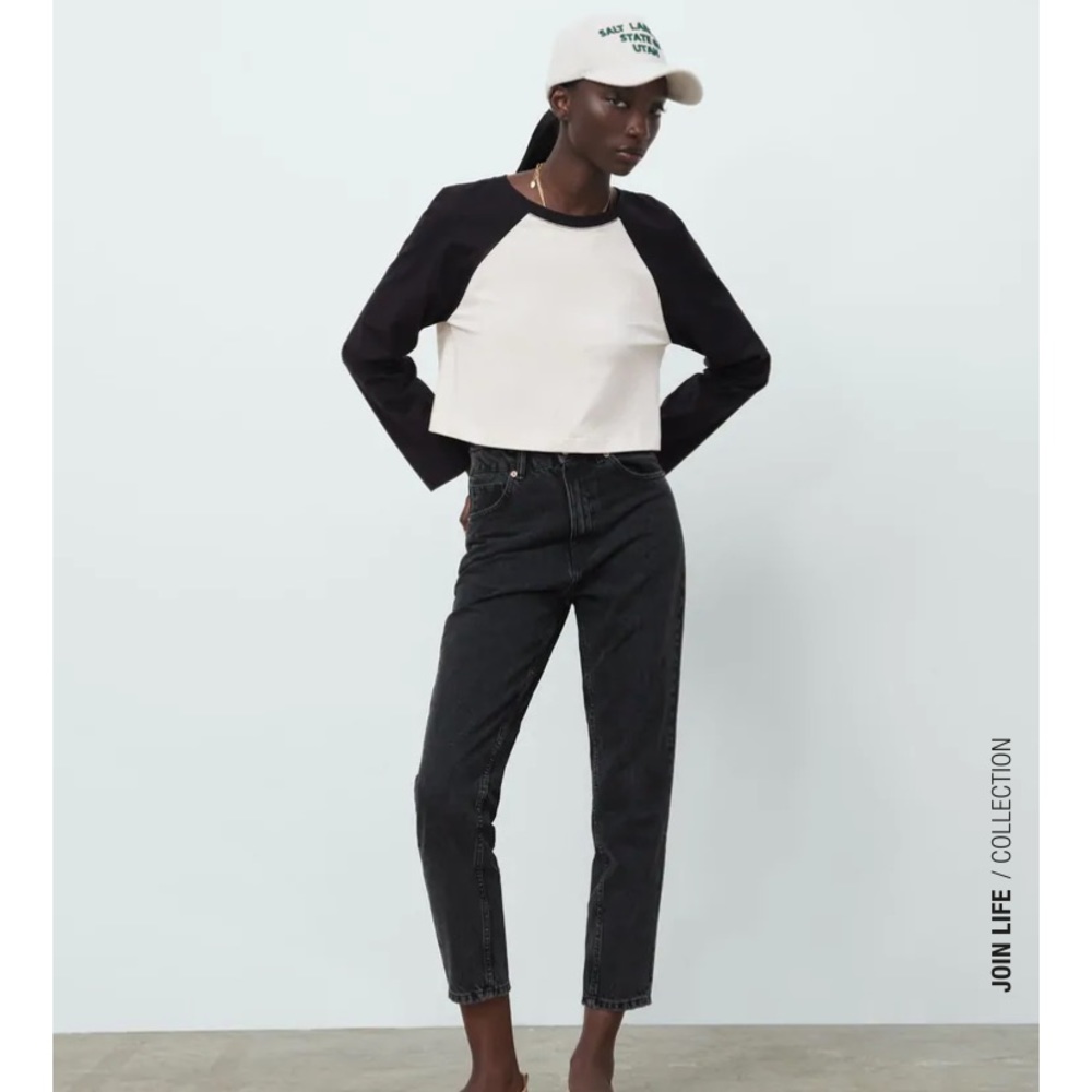 Zara size 4 black mom fit jeans